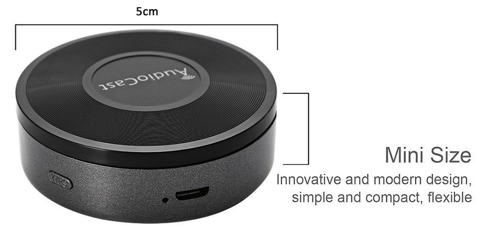 Generic M5 Airplay Dlna Qplay Airmusic WiFi Audiocast Receiver Wireless Music Box Black for iPhone MP3 MP4 MP5 N2