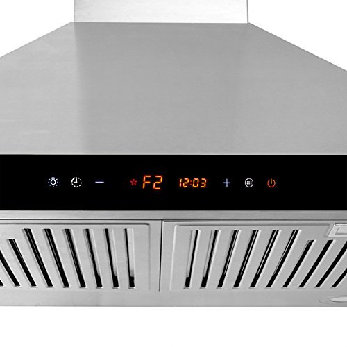 AKDY 30" Wall Mount Stainless Steel LED Touch Control Panel Kitchen Vent Range Hood Powerful Cooking Fan Baffle... N5