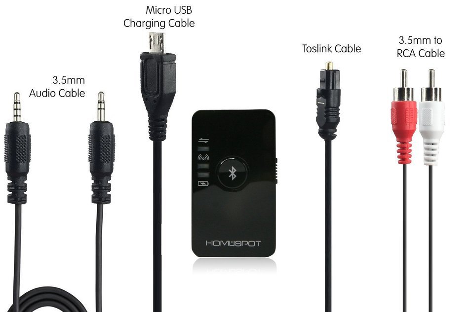 HomeSpot MultiLink Bluetooth Audio Receiver Dongle, Connect to 2 Mobile Devices At Once USB 2.5A N6