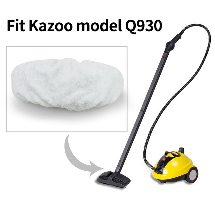 Kazoo Replacement Microfiber Cleaning Cloths for Steam Cleaner Use, White(2-Pack) N4