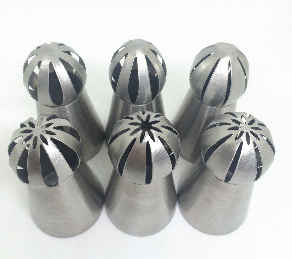 Misula 6PCS/Set New Design Ball Tips Sphere Nozzles Cream Stainless Steel Flower Torch Shape Icing Piping Nozzles...
