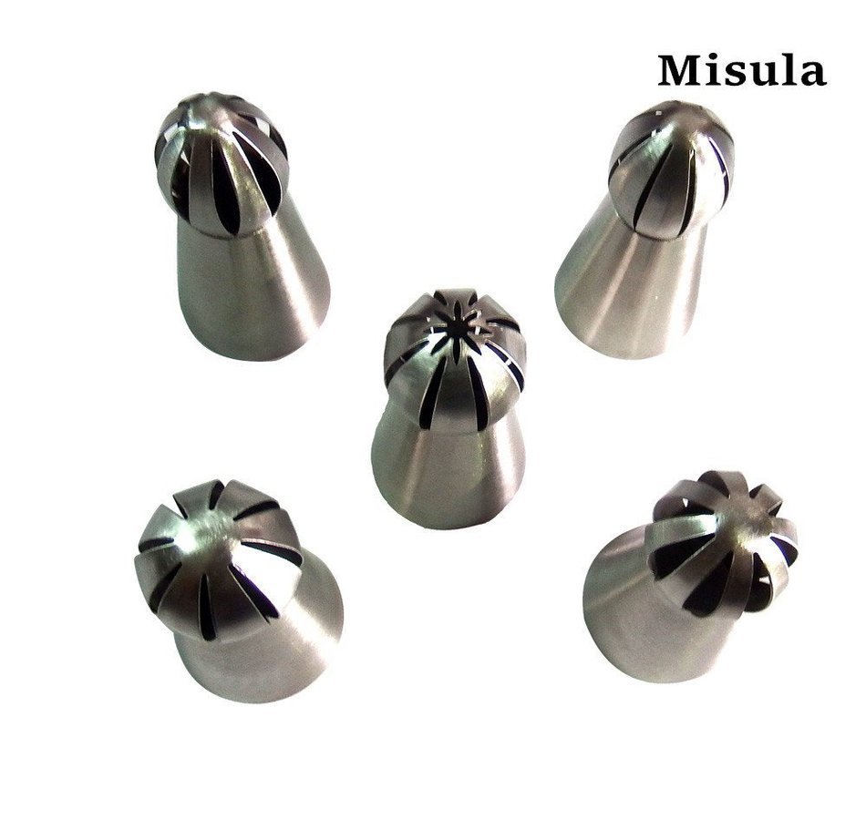 Misula 6PCS/Set New Design Ball Tips Sphere Nozzles Cream Stainless Steel Flower Torch Shape Icing Piping Nozzles... N3