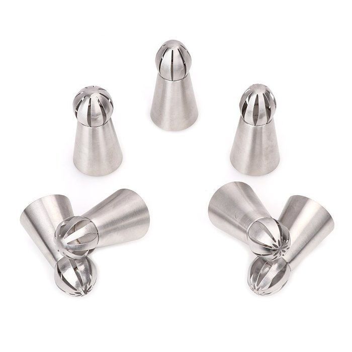RD Lane 7pcs Icing Piping Tools Set Unique Sphere Ball Design Small Russian Icing Piping Nozzles Cake Decoration... N5