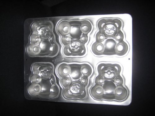 1991 Wilton 6 Miniature Bear Cake Baking Pan - 2705-4497