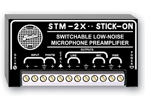 RDL STM-2X Switched Microphone Preamplifier - 35 to 65 dB gain