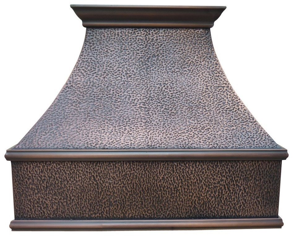 Copper Best H7 362130H Copper Range Hood with Hammered Exterior and Antique Finish N3