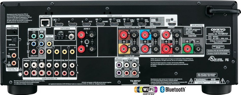 Onkyo TX-NR727 3D Ready A/V Receiver - 7.2 Channel