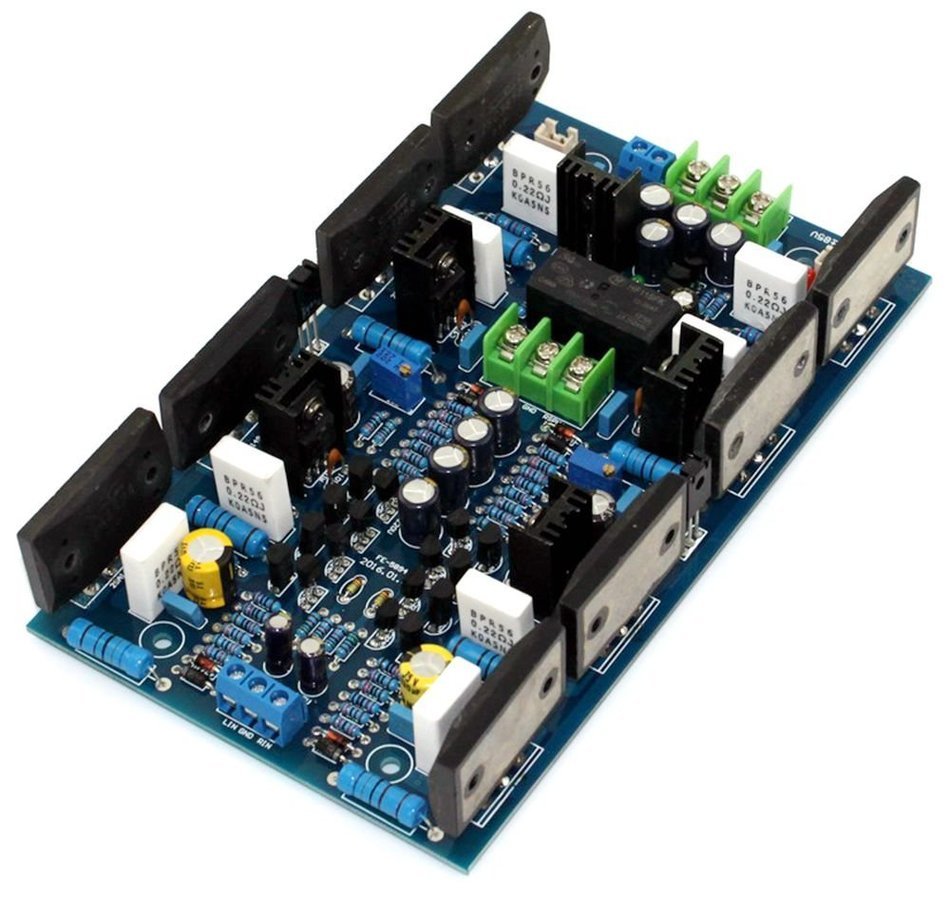 300W+300W 2SA1494 2SC3858 Dual Channel Stereo Amplifier Board w/ Speaker Protect