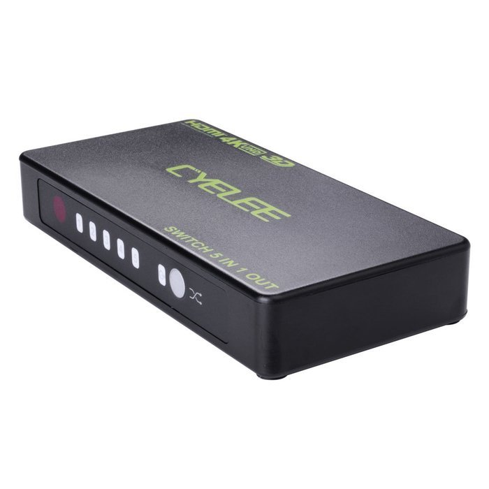 Hdmi Switch Box,Cyelee 4K x 2K 5 in 1 out High Speed 5 Port Switcher with IR Wireless Remote Control,Support 1080P...