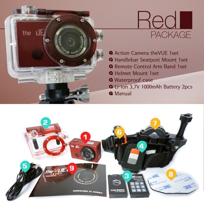 [THES] The Vue Wearable Extreme & Leisure Sports Wi-Fi Action Cam / Including 16GB SD Card / Waterproof / Smart... N7