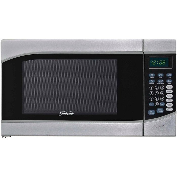 Sunbeam 0.9 cu ft Stainless Steel Digital Display Timer Countertop Microwave Oven