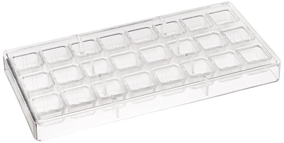 Fat Daddio's Polycarbonate Chocolate and Candy Mold Square Box, 24 Pieces