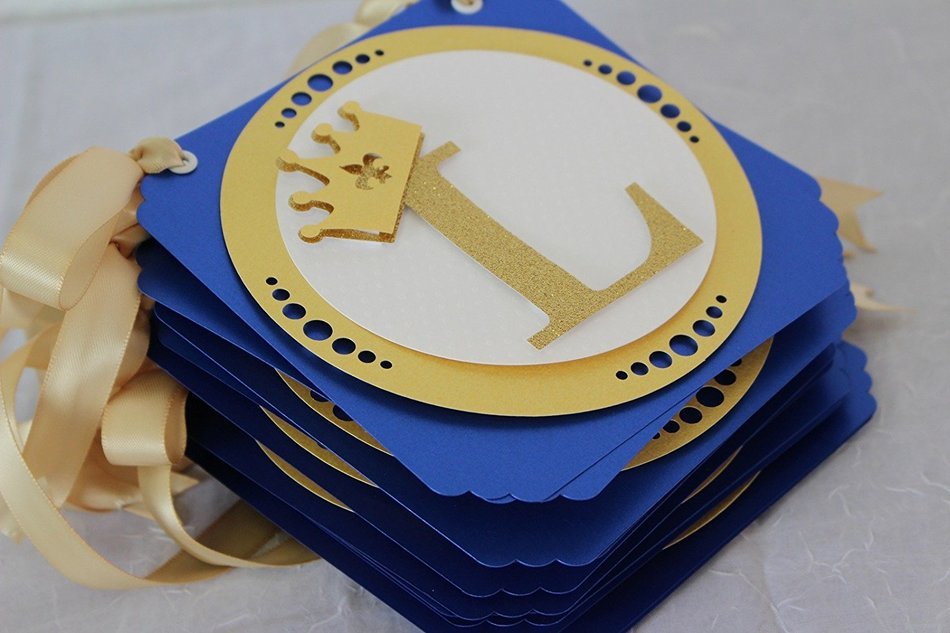All About Details Royal Blue & Gold Little Prince Banner N3