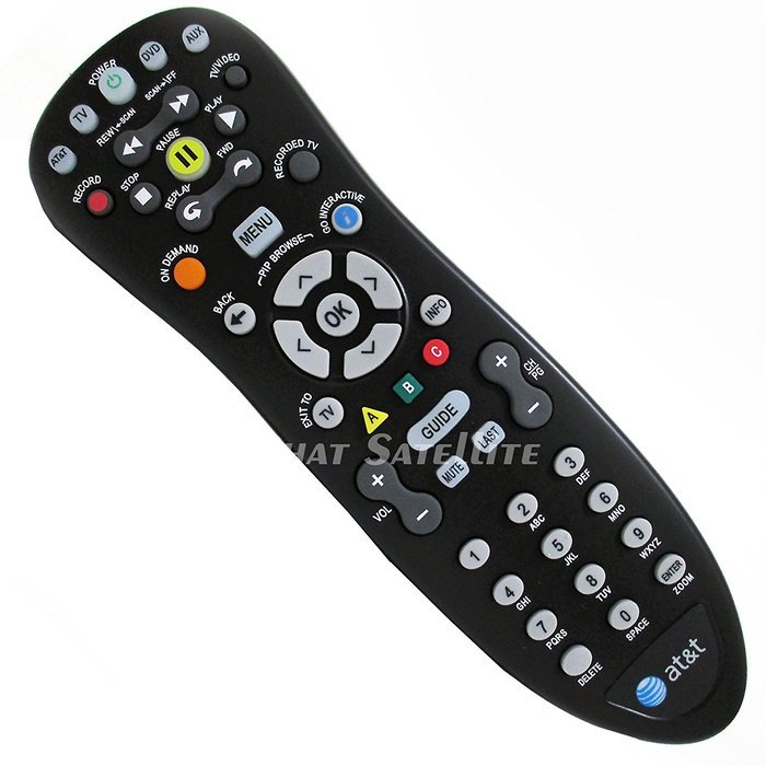 Black AT&T Uverse UNIVERSAL STANDARD TV Multi-Functional REMOTE CONTROL