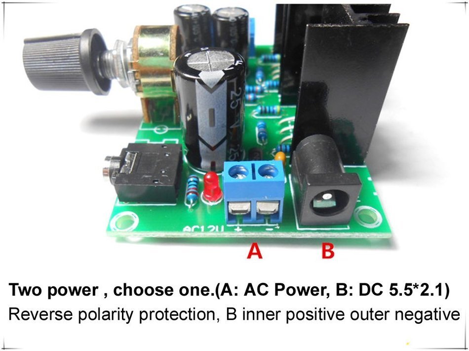 Qianson AC 9V-15V / DC12V Single Power TDA2030A 15W+15W 2.0 Channel Audio Power Amplifier Board 15W x2 Stereo... N2
