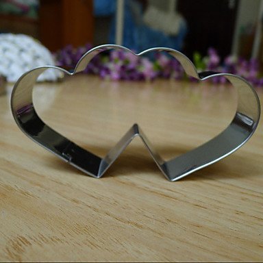 Y&XL&H Stainless Steel Double Heart Cookie Cutter Sweet Love Pattern Cake Chocolate Pastry