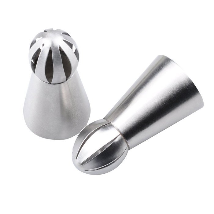 Misula 6PCS/Set New Design Ball Tips Sphere Nozzles Cream Stainless Steel Flower Torch Shape Icing Piping Nozzles... N6