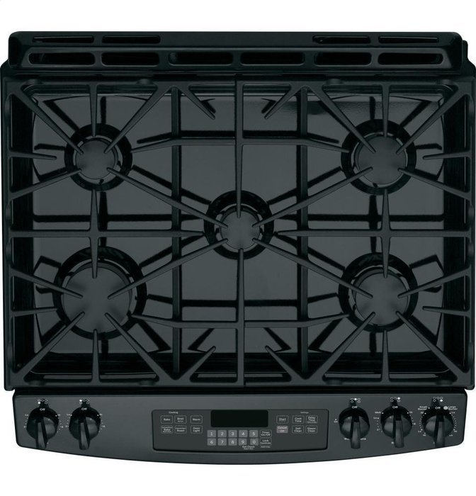 GE JGS750DEFBB 30" Black Gas Slide-In Sealed Burner Range - Convection N2