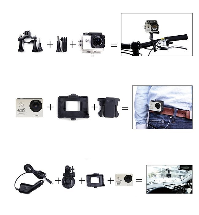 B-Noble 2.0 inch WIFI Full HD Sports Camera 30m Waterproof Action DV Camcorder 170 degree Wide Angle Wi-Fi connection... N6