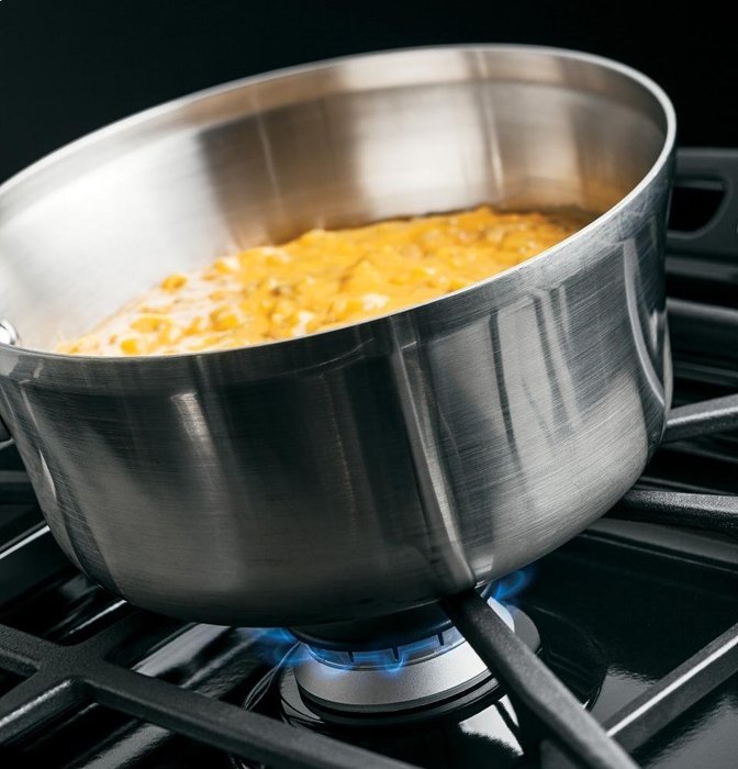 GE JGS750DEFBB 30" Black Gas Slide-In Sealed Burner Range - Convection N4