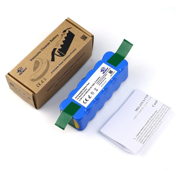 Melasta Higher Power 6400mAh 14.8V Li-ion Replacement Battery Made of Panasonic Cells for iRobot Roomba 500 600... N5