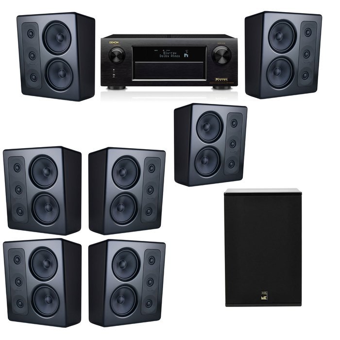 M&K Sound MP300 Monitor Speaker 7.1 X12 Denon AVR-X5200W