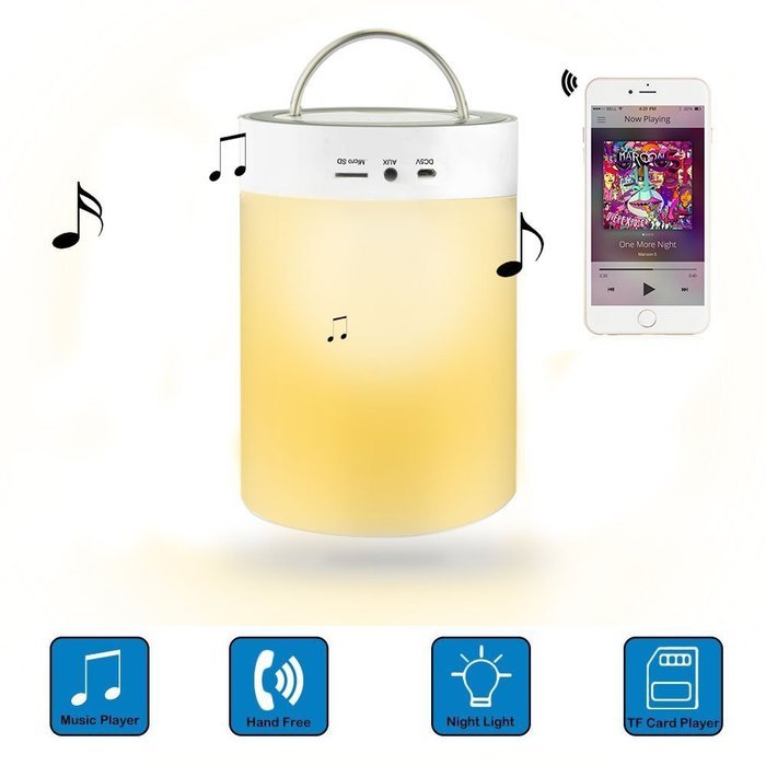 Anpress Portable Multifunctional Bluetooth Speaker with Smart Touch Mood Lamp, 4 Light Modes, Hands-Free Speakerphone... N6