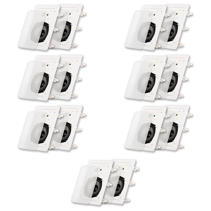 Acoustic Audio CS-IW520 In Wall Speaker 7 Pair Pack 2 Way Home Theater 2800 Watt CS-IW520-7PR