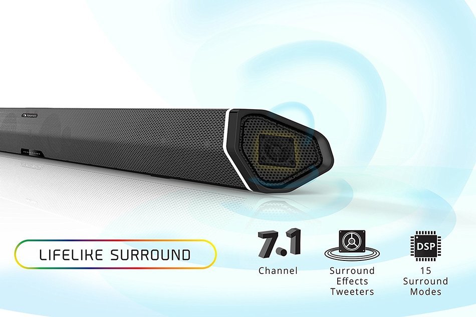 NAKAMICHI SHOCKWAFE PRO 7.1 Ch 45-Inch Sound Bar with 8&rdquo; Wireless Subwoofer and Rear Satellite Speakers N5