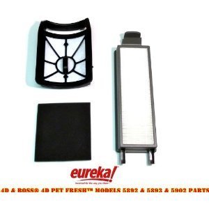 Eureka DCF-15 Dust Cup Filter and Exhaust HEPA Kit Eureka Boss 4D and Pet Fresh Models 5892, 5893, 5902.