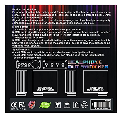 Multi-channel Headphone Audio Signal Switcher Stereo Headphone Amplifier