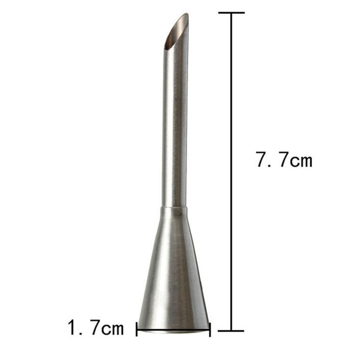 1Pcs Cream Icing Piping Nozzle Tip Stainless Steel Long Russian Puff Nozzle Tip Set Decorating Tool Pastry Decor N3