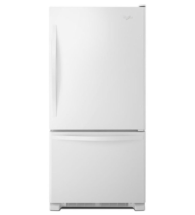 Whirlpool WRB329DMBW 18.5 Cu. Ft. White Bottom Freezer Refrigerator - Energy Star N3
