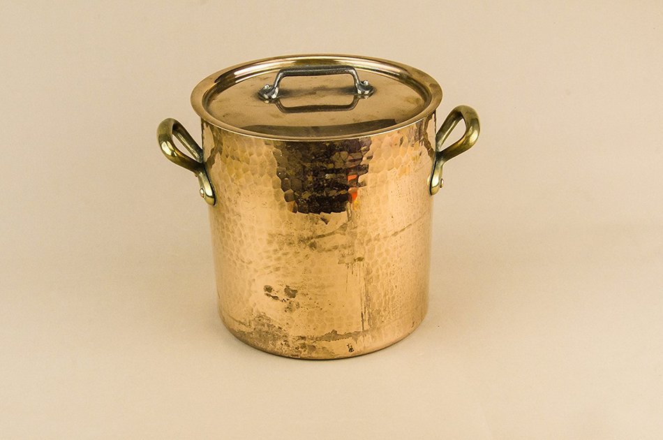 Large Imposing Hammered PAN Service Antique Dinner Copper Arts Crafts Dish Serving English Circa 1910 LS N6