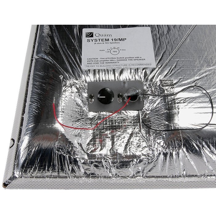 Quam System 19/MP 24" x 24" 2-Way Lay-In Ceiling Tile Speaker 25/70V N2