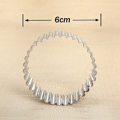 Sher Curve Edge Round Shape Cookie Cutters Fruit Cut Molds Stainless Steel N2