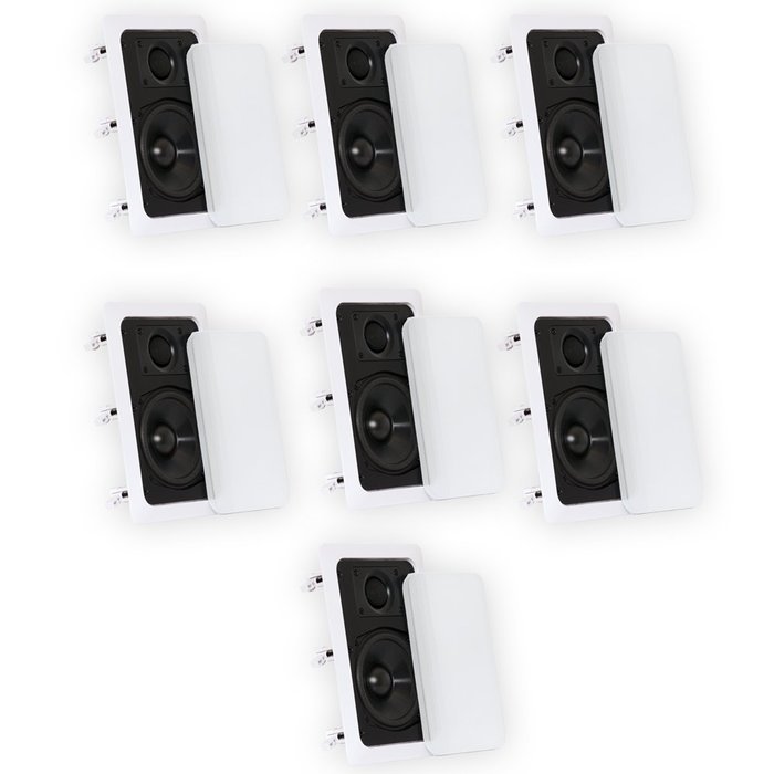 Theater Solutions CS5W In Wall Speakers Surround Sound Home Theater 7 Speaker Set CS5W-7S