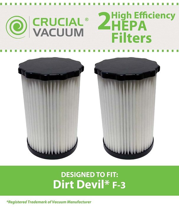 2 Dirt Devil F3 Washable & Reusable HEPA Filters; Compare to Dirt Devil F-3 Part # 3-250435-001 (3250435001);... N3