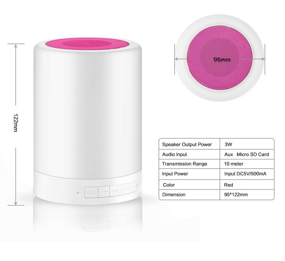 Anpress Portable Multifunctional Bluetooth Speaker with Smart Touch Mood Lamp, 4 Light Modes, Hands-Free Speakerphone... N9