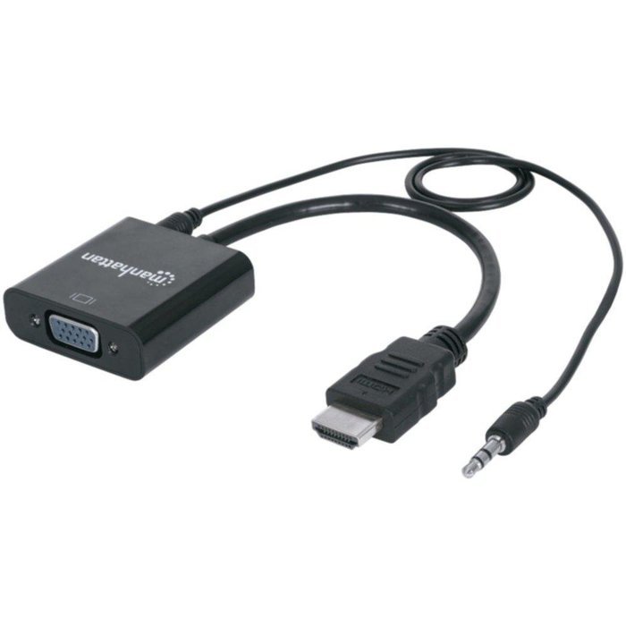 MANHATTAN 151450 HDMI(R) AM-VGA+ Audio Converter Cable (Black) consumer electronics