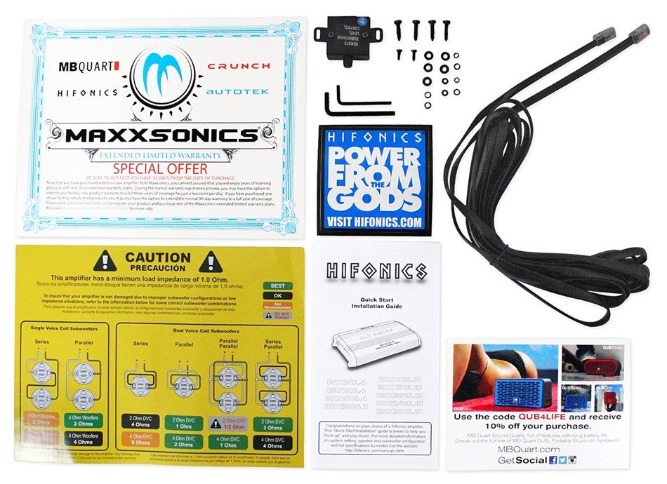 Crunch PX-2000.1D 2000 Watt Mono Powerful Car Audio Amplifier+Amp Wire Kit