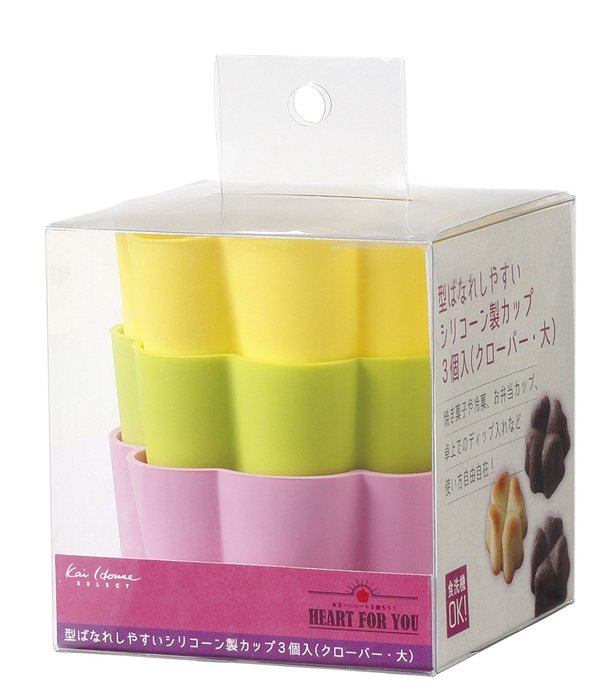 Baked goods type Kai silicone cup 3 pieces clover kai House SELECT N2
