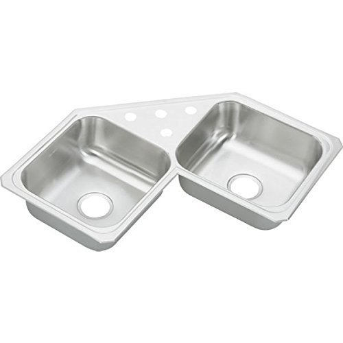 Elkay CCR32323 3-Hole Gourmet Celebrity Stainless Steel Double Basin Kitchen Sink, 31-7/8-Inch by Elkay