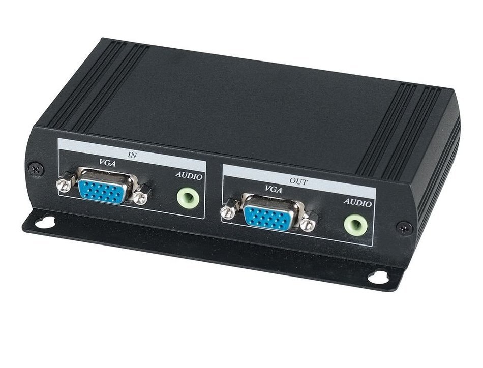 1 Input 3 Output VGA & Stereo Audio Cat5 Extender Distribution Amplifier with Chainable Function N3