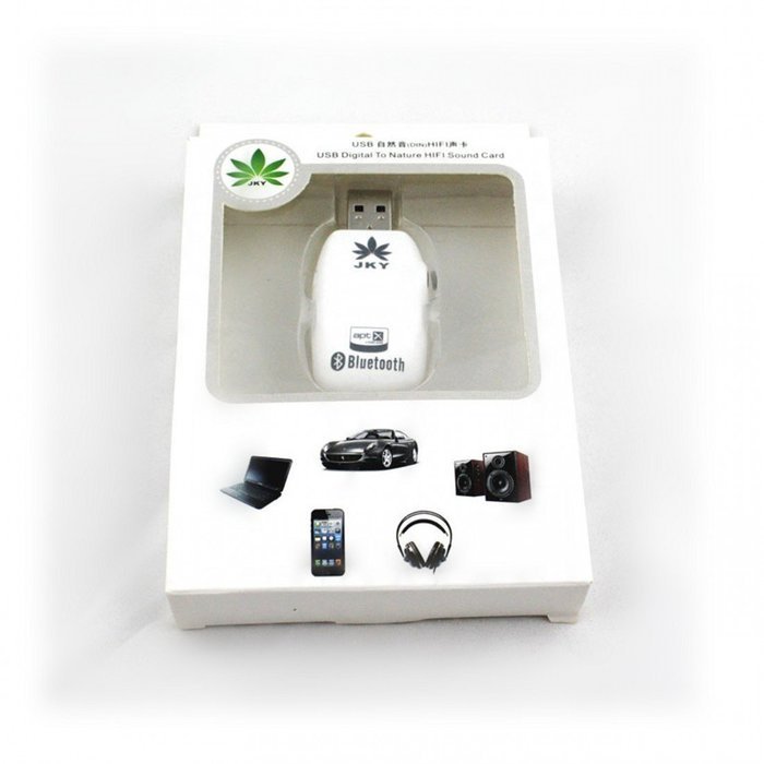 JKY Mini USB Bluetooth Music Receiver Wireless 3.5mm Stereo Audio Adapter for Car PC Speakers N3