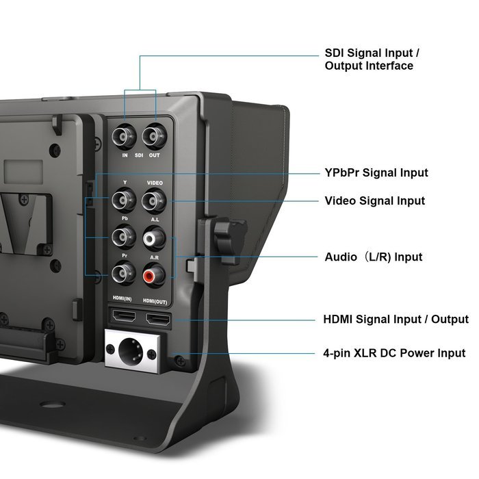 LILLIPUT Latest version 663/S2 7" IPS 3G-SDI HDMI In Out HD Peaking Monitor BMCC for DSLR & Full HD Camcorder... N2