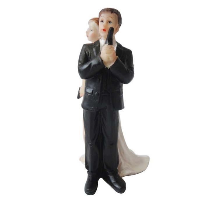 GSPORT Wedding Cake Toppers Bride and Groom Resin Dolls Wedding Decoration 20 pieces Design (K) N50