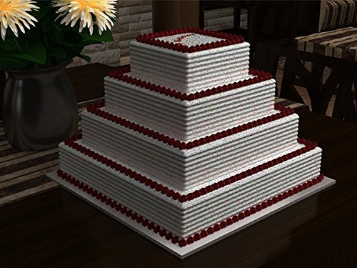 Square Multilayer Wedding Birthday Cake Baking Pan Set of 4 Cake Tins (4" Deep) N6
