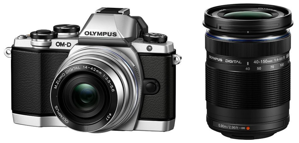 OLYMPUS MIRRORLESS OM-D E-M10 Double-Zoom Kit Silver OM-D E-M10 DZKIT SLV - International Version (No Warranty)
