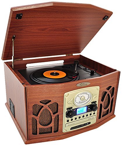 Pyle PTCDS7UBTB Bluetooth Turntable, Retro Vintage Classic Style Vinyl Record Player with Vinyl-to-MP3 Recording... N2